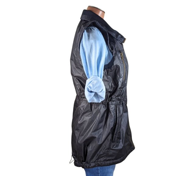 Athleta Medium 'Alpine Air' Black Vest Fleece Lined Full Zip Adjustable Waist - Picture 3 of 15